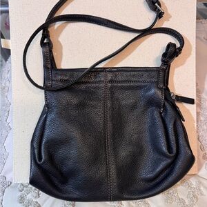 J. Jill Black Pebbled Leather Crossbody Bag